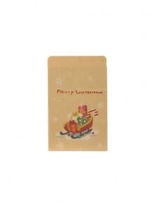Phong bì Giáng Sinh giấy kraft vintage kèm nhãn dán niêm phong đồng bộ, túi phong bì in Merry Christmas dùng cho thiệp chúc mừng ngày lễ, đóng gói quà nhỏ và kẹo - Tiêu chuẩn - Xem 4