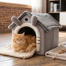 Comfortable Cat And Dog Pet Nest, Warm Winter Bed That Can't Be Removed And Washed, Classic Soft Polyester Cat Hole Nest,Warm Rest Shelter For Small Pets, Indoor Quiet Sleeping Cave For Cats And Dogs, And Pet House That Is Easy To Clean. - multicolor - View 4