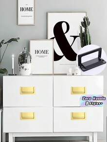 Gold Concealed Aluminum Handles, Suitable For Drawers, Cabinets, Furniture And Shoe Racks - gold - View 1