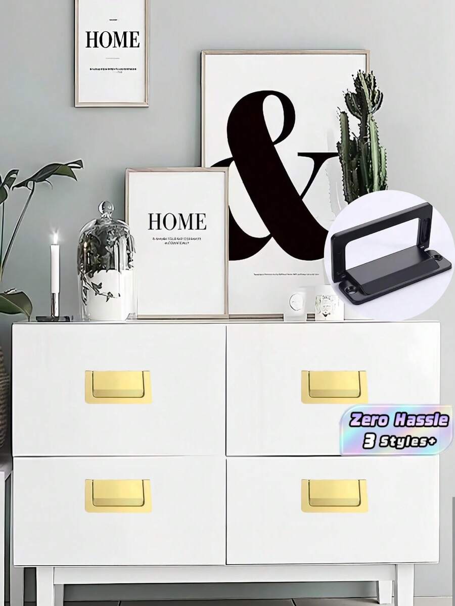 Gold Concealed Aluminum Handles, Suitable For Drawers, Cabinets, Furniture And Shoe Racks - gold - View 1