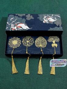 Creative Exquisite Plant Leaf Veins Leaves Of The Seasons Literary Gift Metal Bookmarks Holiday Gift Sets For Teachers And Friends Back To School - multicolor - View 1