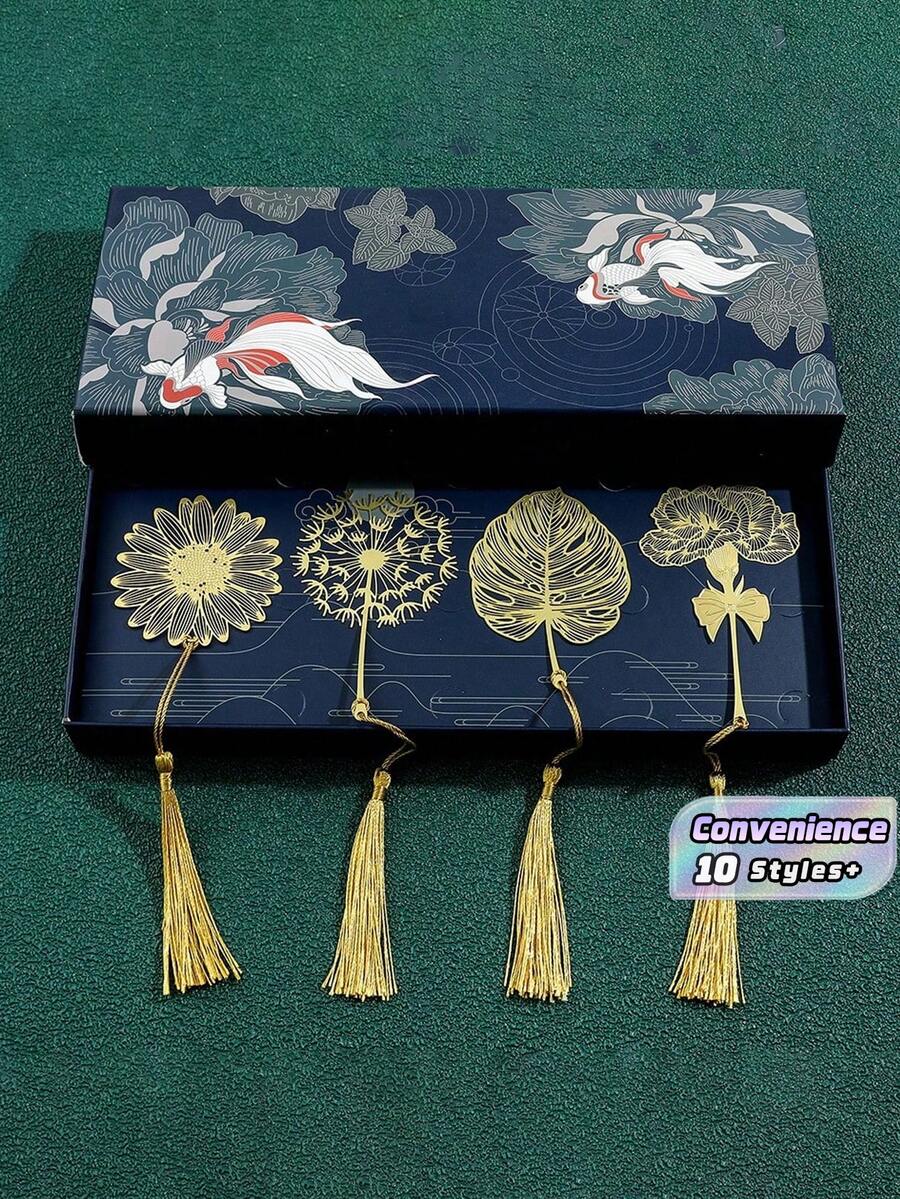 Creative Exquisite Plant Leaf Veins Leaves Of The Seasons Literary Gift Metal Bookmarks Holiday Gift Sets For Teachers And Friends Back To School - multicolor - View 1