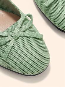 CUCCOO BASICS Women's Shoes Spring, Summer And Autumn Simple Classic Woven Surface Material Round Toe Flat Sole Shoes Are Suitable For Commuting, Dating, Parties A Fall Shoes - grass green - View 5