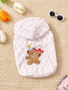 PETSIN 1pc Pet Clothing, Comfortable Knit Pullover Hoodie With Embroidered Cartoon Pattern, Cute Sweatshirt For Cats And Dogs - Multicolor - View 21