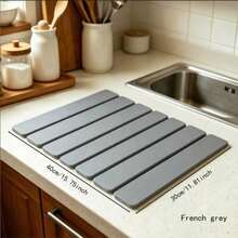 1pc Quick Drying Dish Mat, Silica Gel Absorbent Pad, Water Absorption Kitchen Counter Storage Mat, Rollable Dish Drying Rack, Non-Slip Sink Side Pad - Multicolor - View 14