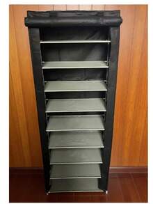 Black Dust-Proof Shoe Cabinet, Multi-Layer Minimalist Shoe Rack, Ideal For School Dorms, Easy To Assemble, Freestanding Shoe Rack, Available In 6-Layer, 8-Layer (10-Layer Rack Can Hold Approx. 20-27 Pairs Of Shoes), Dust-Proof Shoe Rack - Black - View 3