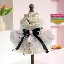 PETSIN 1pc Pet Fragrance Style Bow Puff Dress, Princess Style Light Luxury Dress Dress, Cat And Dog Autumn/Winter Universal Clothes, Party, Stroll, Picnic, Daily Dressing - Multicolor - View 21
