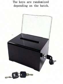 Clear Acrylic Donation Box With Coin Slot – Secure Transparent Lockable Money Saving Box, Voting Box, Raffle Box, Suggestion Box, Ticket Container, Fundraising Collection Box For Events, Shops, And Offices - Multicolor - View 9