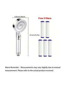 5-Mode Filter Shower Head With 5 Extra Replacement Filters, Bathroom Shower Filter Sprayer With Pressure Boosting, Lightweight Shower Head Convenient For Rv, Camping, Outdoor Use, Bathroom Accessories. Hose Not Included. - Multicolor - View 9