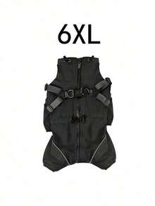 A Four-Legged Windproof Pet Jacket With Chest And Back Design, Leash-Compatible, New Style, Warm And Cold-Resistant Pet Clothing - black - View 10