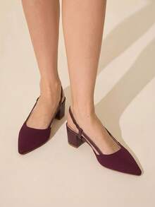 CUCCOO BASICS Women's Simple Burgundy High Heel Pumps, Suitable For Dating And Commuting Fall Shoes - Burgundy 1 - View 2