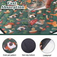 KEMORELA Washable & Reusable Guinea Bedding - Super Absorbent Cage Liner Mat, Cute Green Mushroom & Pig Pattern, Quick‑Dry Easy‑Clean Small Pet Bedding For Guinea, Hamsters, Rabbits - Pastel Green Cage Mat, Playful Animal‑Mushroom Theme, Pet Comfort - double color - View 3