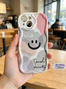 1 Pc,Fashionable Phone Case, Featuring Smile Face Pattern, Shockproof, Water-Resistant And Scratch-Resistant, Compatible With Iphone 15/Plus/Pro/Pro Max - Multicolor - View 1