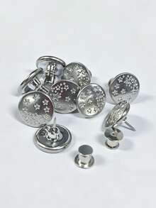 2/4/6/8/10/12pcs Jeans Replacement Buttons, Detachable Tower Buttons For Waist Size Adjustment, No Sew Silver Metal Button For Jeans Skirt Pants, Easy DIY Install Tool-Free, Sturdy Denim Button Fixing Kit - Style 8 - View 12