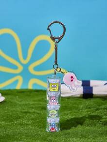 SpongeBob SquarePants | Joivida 1pc Cartoon Super Stress Relief Mechanical Keyboard Clicker Toy Keychain Pendant - Multicolor - View 2