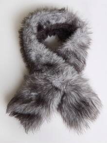 MUSERA Grey Faux Fur Scarf Fall Autumn Winter Streetwear Outfits - Ash - View 6