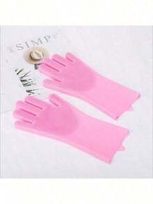 1 Set Pet Bath Gloves, Suitable For Cats And Dogs. Can Be Used Wet And Dry, Also Suitable For Everyday Household Cleaning. Ideal Wedding Gift, Home Decoration, Or Graduation Gift. Halloween Decorations And Small Gifts, Kitchen Accessories - Multicolor - View 6