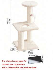 Indoor Cat Tree Tower, Pillar‑Style Cat Scratching Post With Hanging Mouse Teaser Toy, Interactive Durable Pet Cat Supply - style - View 10