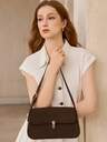 MOTF PREMIUM WOMEN'S FASHION BROWN SHOULDER BAG, CLASSIC RETRO FLIP BAG FOR DAILY, COMMUTING, SHOPPING, GIFT GIVING