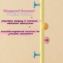 1pc Compact Freestanding Coat Rack, Cute Style 65inch (Height) Coat Rack Mushroom Shaped Design, Eye-Catching Appearance, Strong Load-Bearing Capacity, Easy And Convenient Installation, Suitable For Dorms And Various Other Scenes - Multicolor - View 3