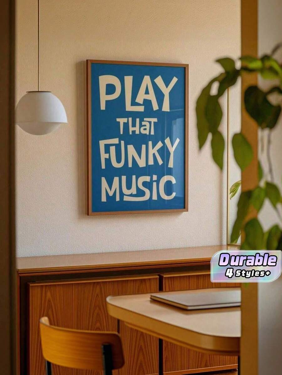 Play Music, Oil Painting, Retro Bar, Shopping Cart, Poster Layout, 70s Music Poster, Wall Painting, Frameless - "Play music" - View 1