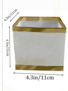2/4/8pcs Paper Floating Lanterns, Gold + White Square Memorial Candle Lanterns, Decorative Outdoor Wedding Lawn Pool Wishing Tabletop Lanterns (Candles Not Included) - Paper Lanterns - View 2