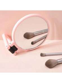 30x Magnification Handheld Makeup Mirror - Double-Sided 1x/30x, With 360 Degree Rotating Handle, Foldable And Portable, Suitable For Travel, Eyebrow Repair, Cartoon Design, Plastic Frame, No Battery Required, Can Be - Multicolor - View 3