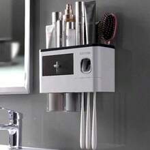 1PC Toothbrush Holder With Gargle Cup, Wall Mounted Toothbrush Storage Rack, With Toothpaste Dispenser And Cosmetic Drawer, Toothbrush Storage Organizer, Bathroom Multifunctional Toothpaste Toothbrush Container, Bathroom Accessories, Home Decor Home Bathroom Decor Fall Decor Back To School - multicolor - View 17