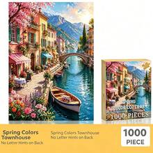 Puzzle 1000 Piece Paper Puzzle Decompression Puzzle Oil Painting Landscape Puzzle - Baby Pink - View 2