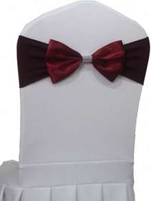 5Pcs 25Pcs Satin Chair Sashes Bows With Rhinestone Buckle Adjustable Stretchy Chair Bands Ribbon For Wedding Birthday Party Banquet Hotel Christmas Decorations - Multicolor - View 19