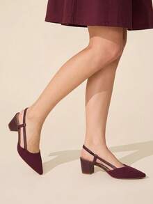 CUCCOO BASICS Women's Simple Burgundy High Heel Pumps, Suitable For Dating And Commuting Fall Shoes - Burgundy 1 - View 4