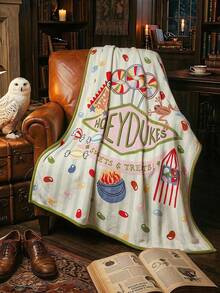 HARRY POTTER X POKOJA LAND 1pc Cartoon Flannel Thick Blanket - Soft, Warm & Anti-Shedding, Y2K Cute Pajama Style, Multiple Sizes Available, Suitable For Sofa, Bed & Napping - Harry Green - View 2