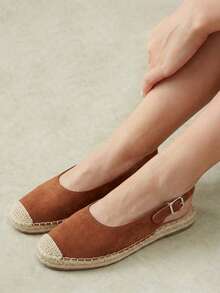 Styleloop Ladies, Straw Rope, Buckles, Flat Shoes. Fall Shoes - Brown - View 7
