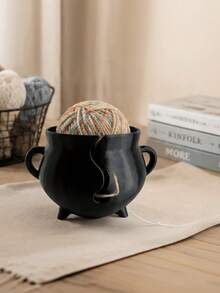 Multi‑Purpose Yarn Storage Bowl Witch Cauldron Design DIY Sewing Crochet Accessories Tabletop Decoration - multicolor - View 5