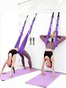 Yoga Strap Door Stretch Ropes Split Leg Hip Opener Back Bend Inversion Aid Elastic Bands Adjustable Nonslip Grips Home Gym Fitness Workout Flexibility Training - Multicolor - View 6