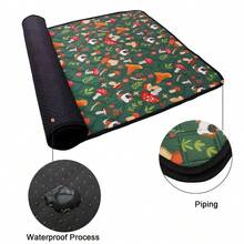 KEMORELA Washable & Reusable Guinea Bedding - Super Absorbent Cage Liner Mat, Cute Green Mushroom & Pig Pattern, Quick‑Dry Easy‑Clean Small Pet Bedding For Guinea, Hamsters, Rabbits - Pastel Green Cage Mat, Playful Animal‑Mushroom Theme, Pet Comfort - double color - View 2