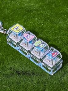 SpongeBob SquarePants | Joivida 1pc Cartoon Super Stress Relief Mechanical Keyboard Clicker Toy Keychain Pendant - Multicolor - View 4