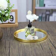 Golden Elegant Northern Chinese Mirror, Home Jewelry Holder Decor, Ornate Plate, Room Decor, Back To School - Gold - View 5