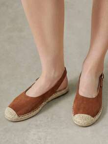 Styleloop Ladies, Straw Rope, Buckles, Flat Shoes. Fall Shoes - Brown - View 9
