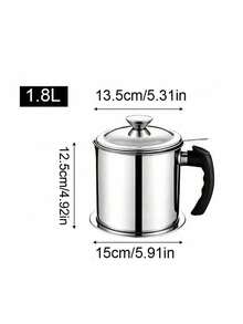 1pc Oil Filter Cup For Kitchen Strain And Separate Residues Of Cooking Oil - فضي - مشاهدة 9