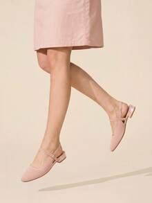 CUCCOO BASICS Women's Shoes Spring, Summer And Autumn Simple Classic Woven Surface Material Round Toe Flats Are Suitable For Commuting, Dating, Parties Fall Shoes - Pink - View 6