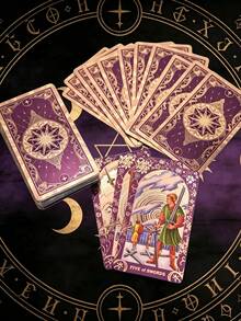 "1 Set Tarot Card Gift Box, Purple Elegant Tarot Deck For Beginners & Experts, Multi-Mode Original Oracle Cards With Meanings, Destiny Divination, Ideal Christmas Halloween Thanksgiving Gift" - Multicolor - View 4