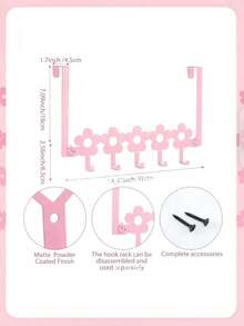 1PC Pink Iron Key Hook Wall Shelf – Creative Metal Art Hanger For Entryway Hallway, Coat Hat Organizer Rack, Multifunctional Wall Decor Storage - Multicolor - View 11
