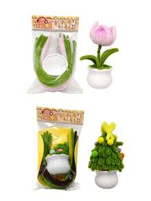 1/2/3pcsDIY Potted Flower Pipe Cleaners Craft Kit, Multicolor Chenille Stem Set With Mini Flowerpot, Handmade Potted Bouquet Making Supplies, Tabletop Home Decor, Valentine'S Day Birthday Gift For Adults - Multicolor - View 12