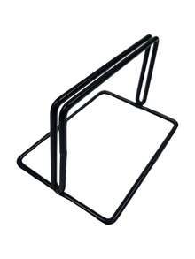 Metal Grid Vertical Display Rack, Grid Design With Premium Texture, Can Be Placed On Desk Independently, Suitable For Jewelry Display, Photo Storage, Office Decor, Home Decor, - Black - View 10