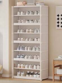 Multifunctional Transparent Flip-Cover Dustproof Shoe Cabinet, Wardrobe With Cover, Shelves, Shoe Rack, Freestanding Display, DIY Assembly, Floor-Standing Storage Rack, Book Cabinet, Suitable For Bedroom, Living Room, Kitchen, Study, Office - Multicolor - View 15