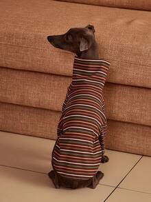 PETSIN Pawparrel Striped Long Sleeve Warm And Comfortable Sweatshirt, Autumn/Spring - Multicolor - View 4