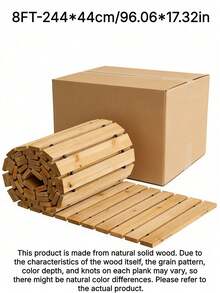 1pc Wooden Garden Path Mat, Roll-Out Anti-Slip Walkway Tiles For Outdoor Patio Lawn, Decorative Non-Slip Floor Board For Backyard Pathway, Weather-Resistant Wood Flooring - multicolor - View 20