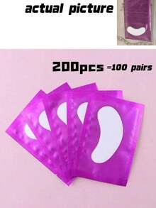Eyelash Extension Patches, Eyelash Membrane Transplant False Eyelashes Isolation Pads, Makeup Tools, Eyelash Extension Patches, Left And Right Eye Patches, Pink & Colorful Packaging, Moisturizing Gel Eye Mask, Eyelash Extension Companion - White - View 11