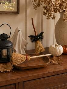 Muroi Mono 1/10/20pcs Halloween Mini Witch Broom Natural Straw Mini Broomstick Decor, Small Wizard Broom Ornaments, Doll House Miniature Prop, Party Tabletop DIY Craft Decoration - Multicolor 1 - View 3